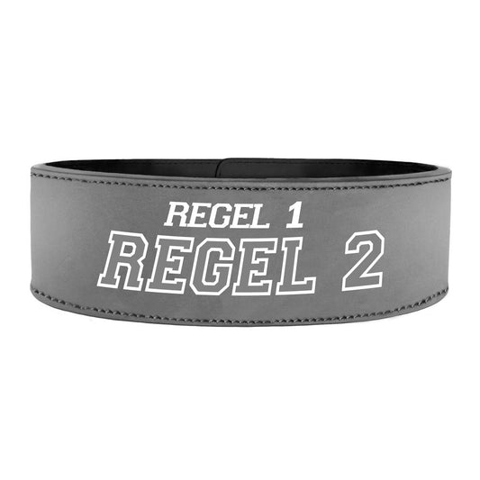 Tigerbelts Custom Powerlifting belt with Clip GR12 Grey-Black