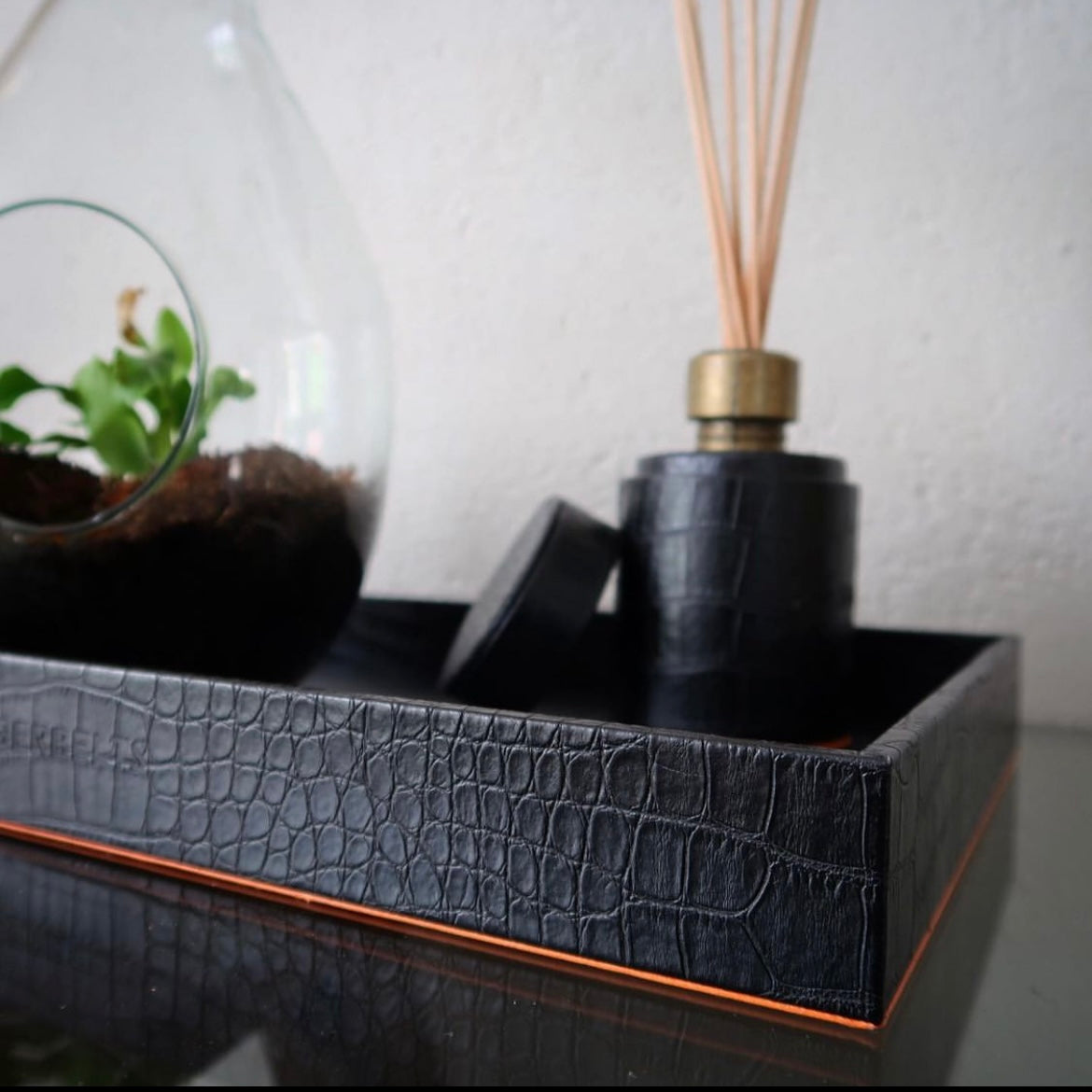 Croco tray | Dienblad in Croco leer | Tigerbelts.nl