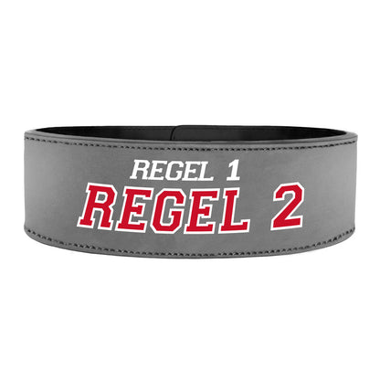 Tigerbelts Custom Powerlifting belt with Clip GR12 Grey-Black