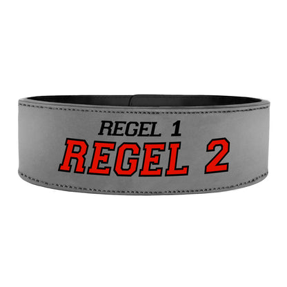 Tigerbelts Custom Powerlifting belt with Clip GR12 Grey-Black