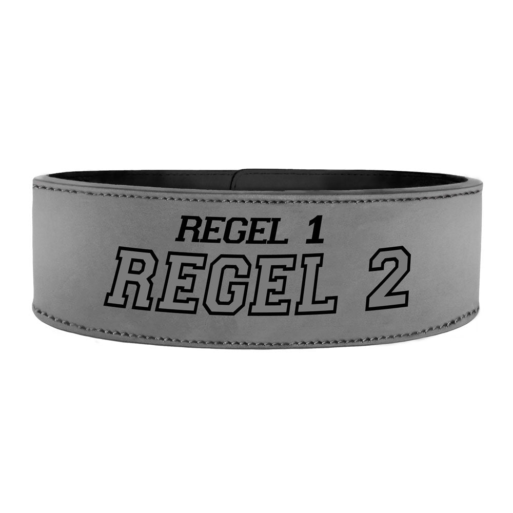 Tigerbelts Custom Powerlifting belt with Clip GR12 Grey-Black