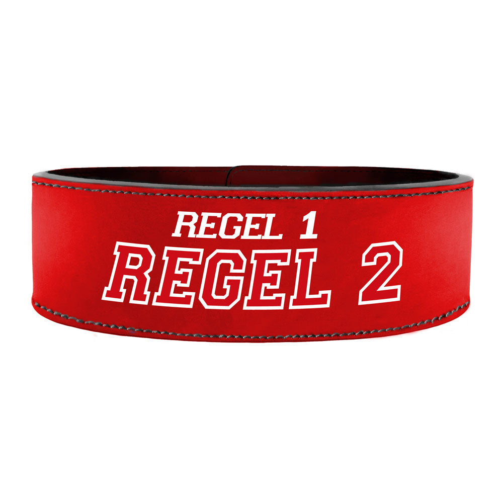 Tigerbelts Custom Powerlifting belt with Clip R22 Red-Black