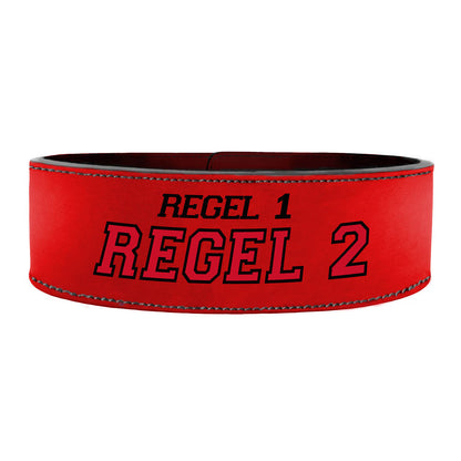Tigerbelts Custom Powerlifting belt with Clip R22 Red-Black