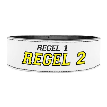 Tigerbelts Custom Powerlifting belt with Clip W12 White-Black