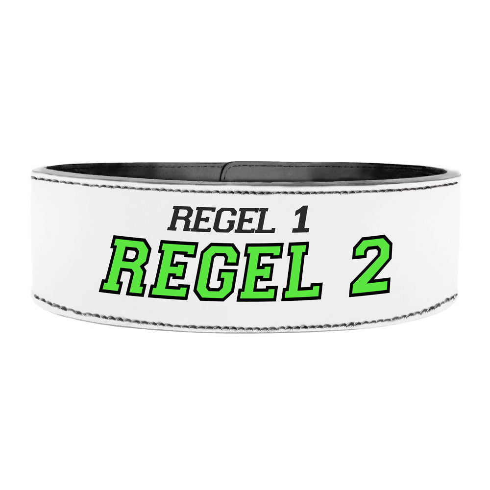 Tigerbelts Custom Powerlifting belt with Clip W12 White-Black