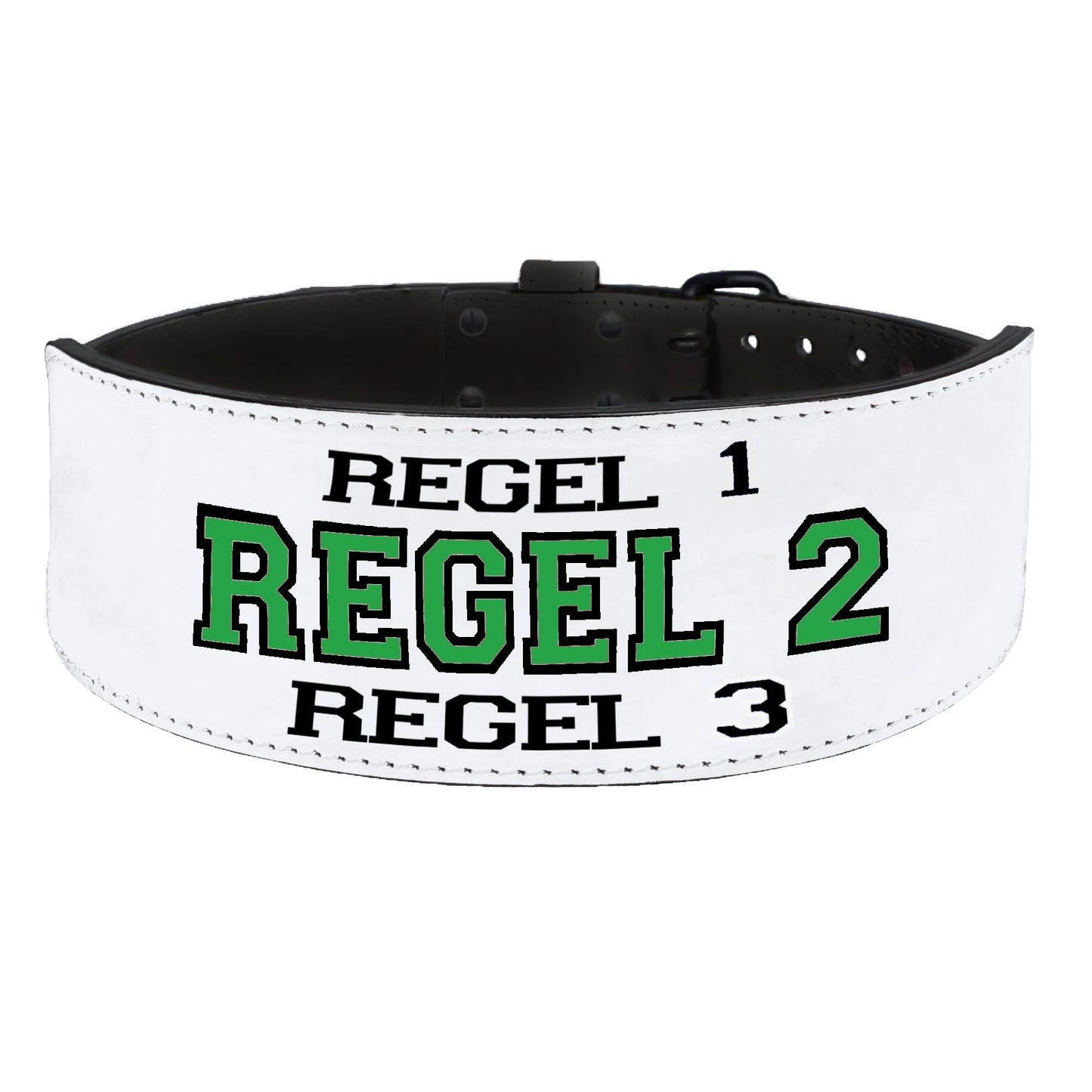 Tigerbelts Custom Weightlifting belt W12 White-Black