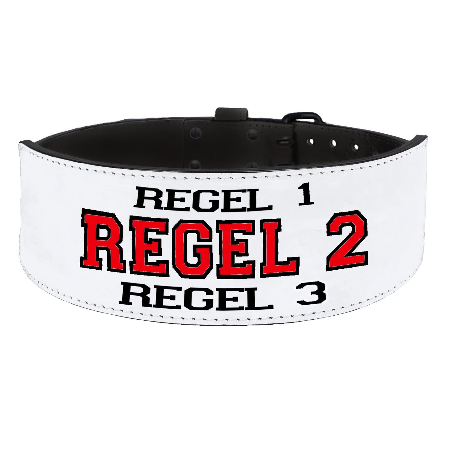 Tigerbelts Custom Weightlifting belt W12 White-Black